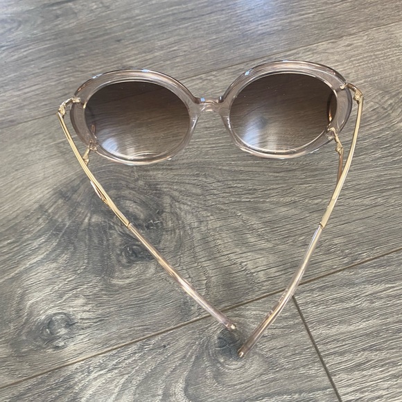 Chloe Gold Frame Sunglasses with Brown Lenses - Picture 6 of 13